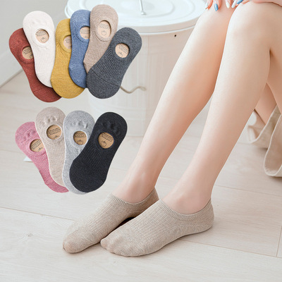 Manufactor Direct selling Spring and summer Explosive money lady Invisible socks Silicone slip Solid solar system Cotton Short tube Socks wholesale