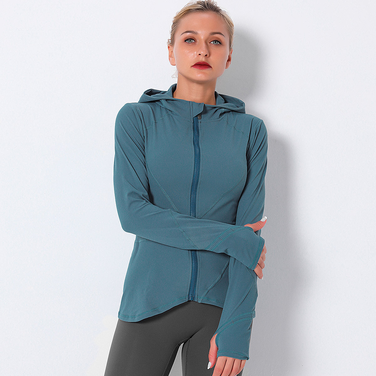 fall/winter zipper quick-drying fitness long sleeves yoga top  NSNS10663