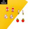 Cartoon fruit cute strawberry, metal accessory, earrings, pendant, handmade
