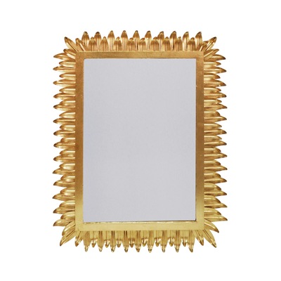 美式轻奢复古铁叶子装饰镜/金箔挂镜/酒店别墅/软装设计美式家具