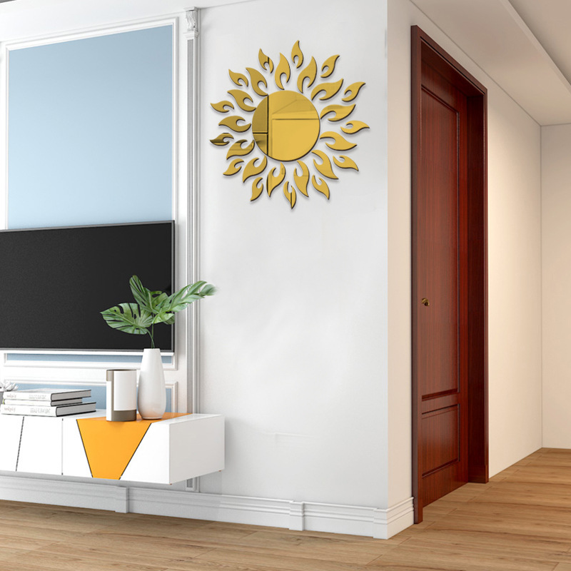 Neuer Dreidimensionaler Acrylspiegel Sonnenblumenwandaufkleber display picture 6