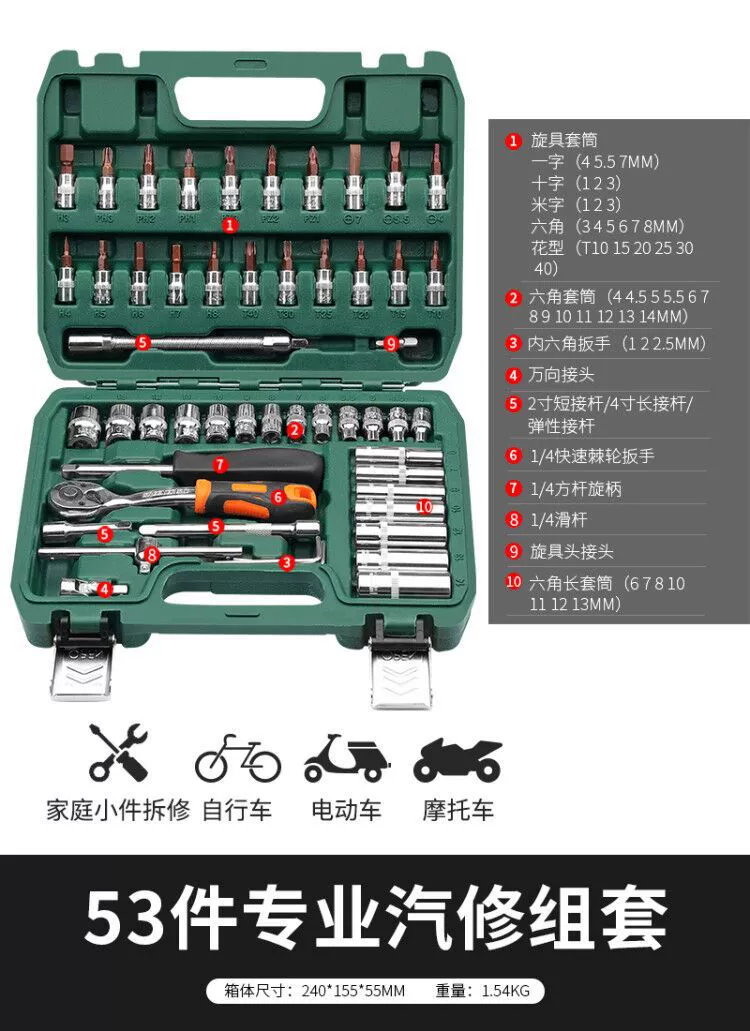 Universal wrench, gloves, fast set