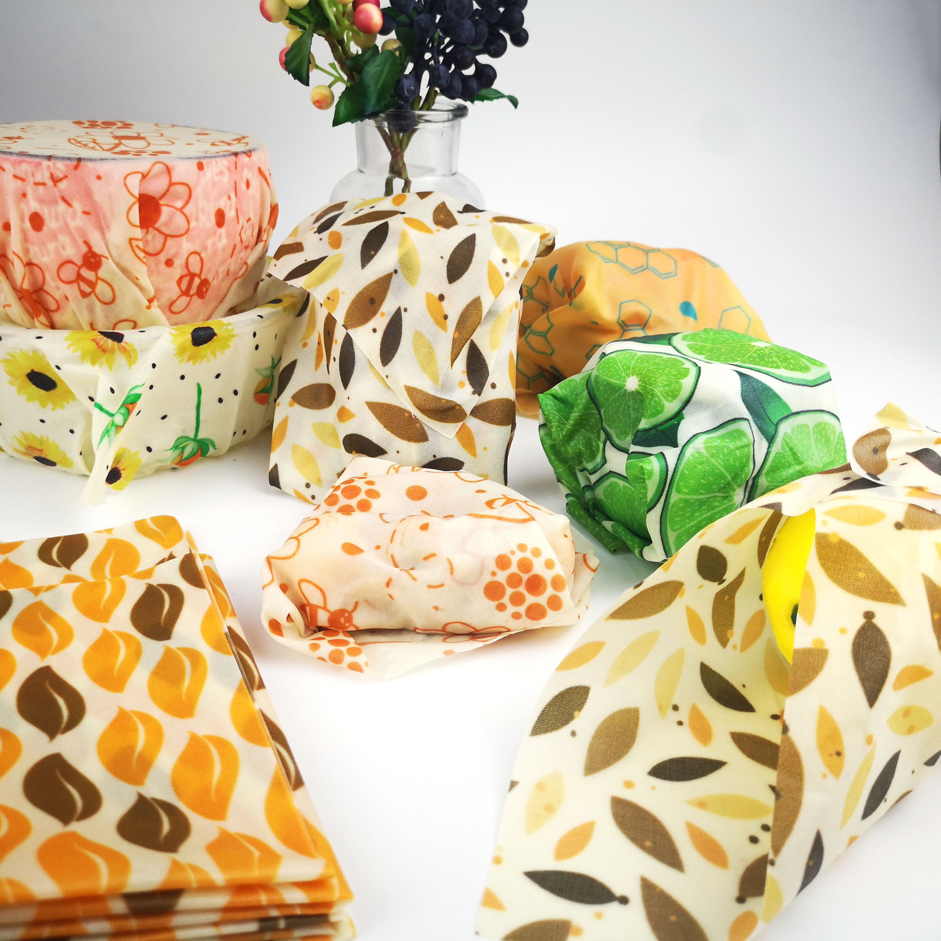 橄榄树 工厂批发bees wrap包装布 可重复使用蜂蜡保鲜布
