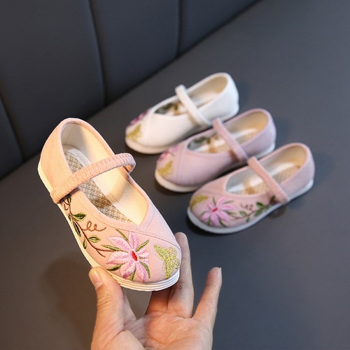 Hanfu shoes for kids children Chinese folk dance hanfu embroidered shoes, ancient Chinese clothing shoes,fairy hanfu shoes dance shoes