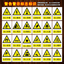 安全警示标志标识牌标示贴警告小心当心触电中毒落水泄漏碰头TBP