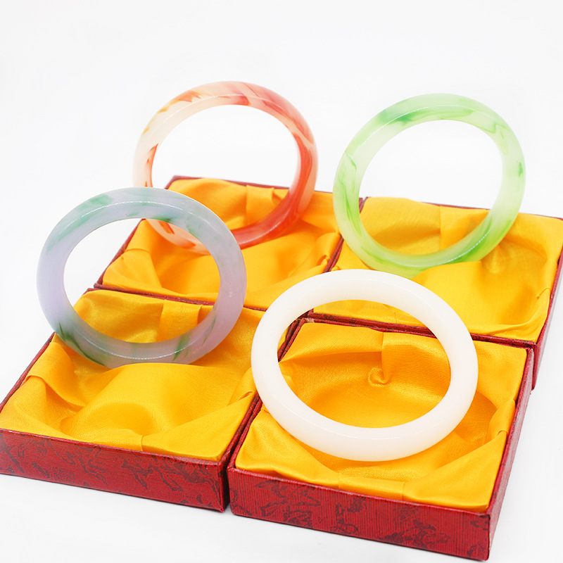 Stall Selling vitreous bangle Will pin gift Gift box Ethnic style Jade A variety of colour