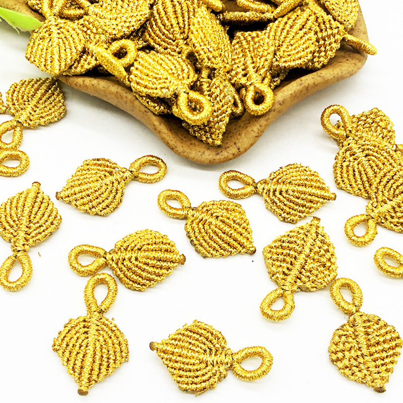 Finished Gold Leaf Leaves Handmade Braided Rope diy Material Jewelry Hand Rope Necklace Accessories Pendant Dragon Boat Festival