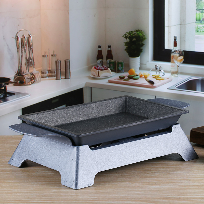 酒精爐烤魚爐商用烤魚盤烤魚鍋海鮮大咖盤餐廳飯店用烤魚架燒烤爐