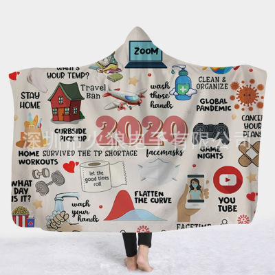 Cross border cloak Magic Hat Hooded Blanket adult Children blanket Nap blanket Hats epidemic situation series customized