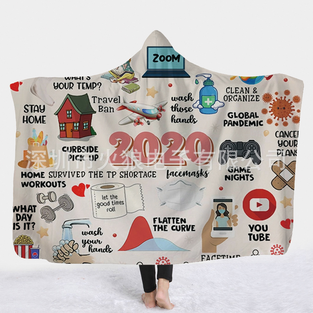 Cross border cloak Magic Hat Hooded Blanket adult Children blanket Nap blanket Hats epidemic situation series customized