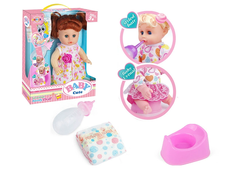 14-дюймовая кукла подгузник + бутылочка для кормления + горшок со звуковой игрушкой IC 12