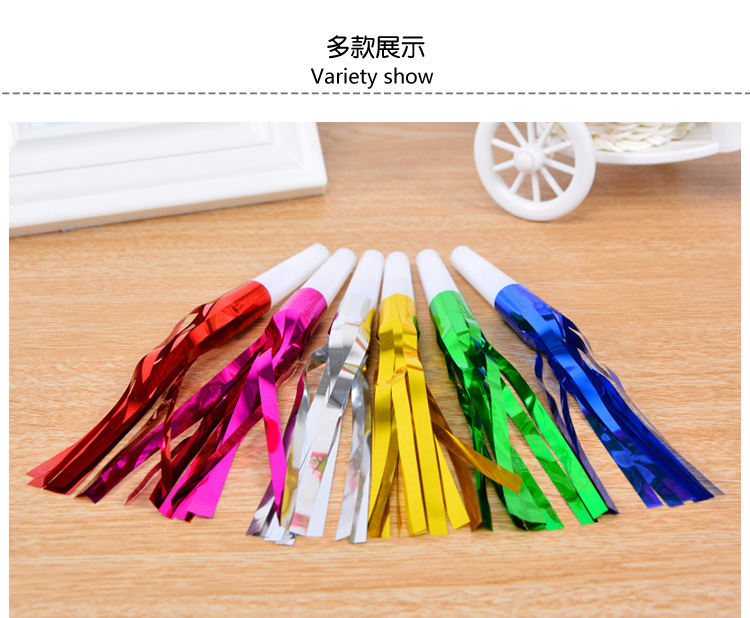 节日用品厂家直销雨丝吹龙口哨 宝宝生日派对用品助威道具玩具喇叭 6只装详情图12