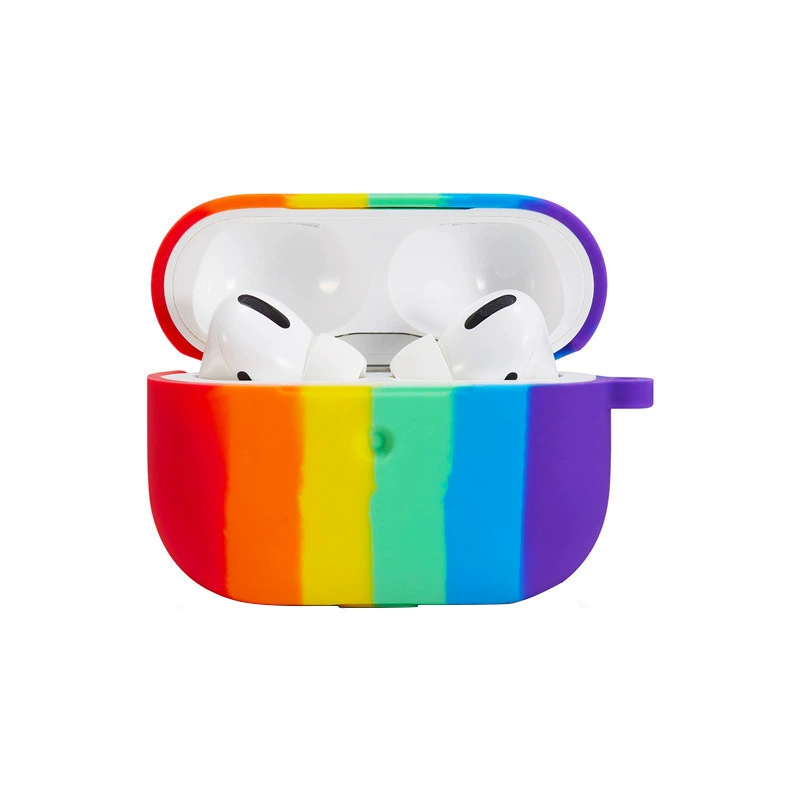 Совместимые с Apple беспроводные наушники, радужный силиконовый защитный чехол, bluetooth, pro3