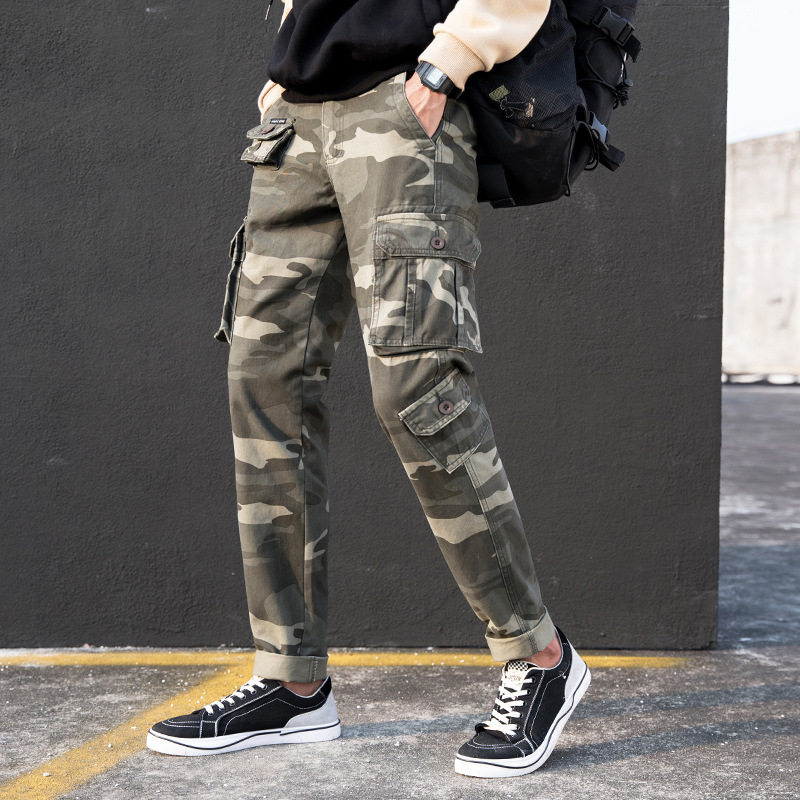 Autumn and Winter New Men's Casual Pants Multi-Pocket Outdoor Cargo Pants Men's Loose Straight Pants Military Pants