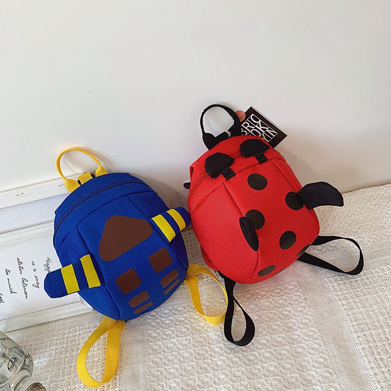 批发幼儿园小中大班卡通小飞机甲壳虫蜜蜂儿童双肩背包防走失书包|ms