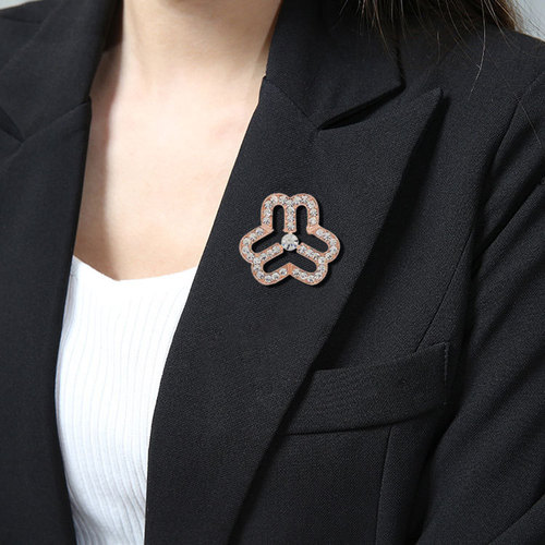 Women's Federation emblem brooch Women's Federation Rhinestone diamond-encrusted corsage 38 Women's Day pin Badge Logo Accessories