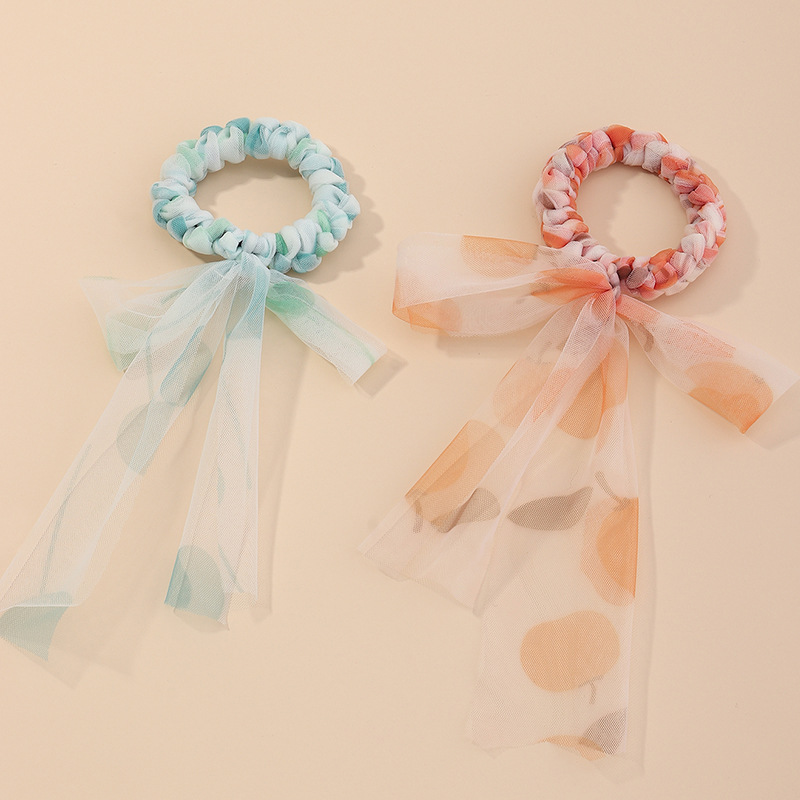 Fashion Bow Knot Hair Ring Fairy Streamer Hair Rope Fresh Sweet  Ponytail Head Rope Set display picture 4