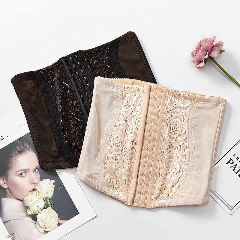 Double Lace Shaped Abdominal Belt Postpartum Women's Adjustable Three-Breasted Double-Layer Buckle Belt Breathable Cotton Belt Bone Waist Seal