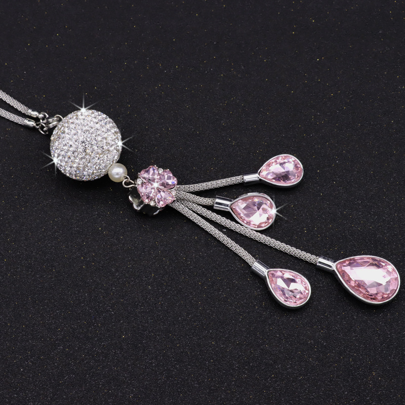 Car rearview mirror pendant metal pendant car Crystal Diamond Ball interior pendant car decoration rhinestone pendant ornaments