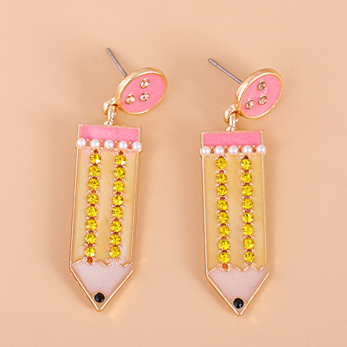 Korea Simple Creative Colored Pencil Fun Earrings display picture 2