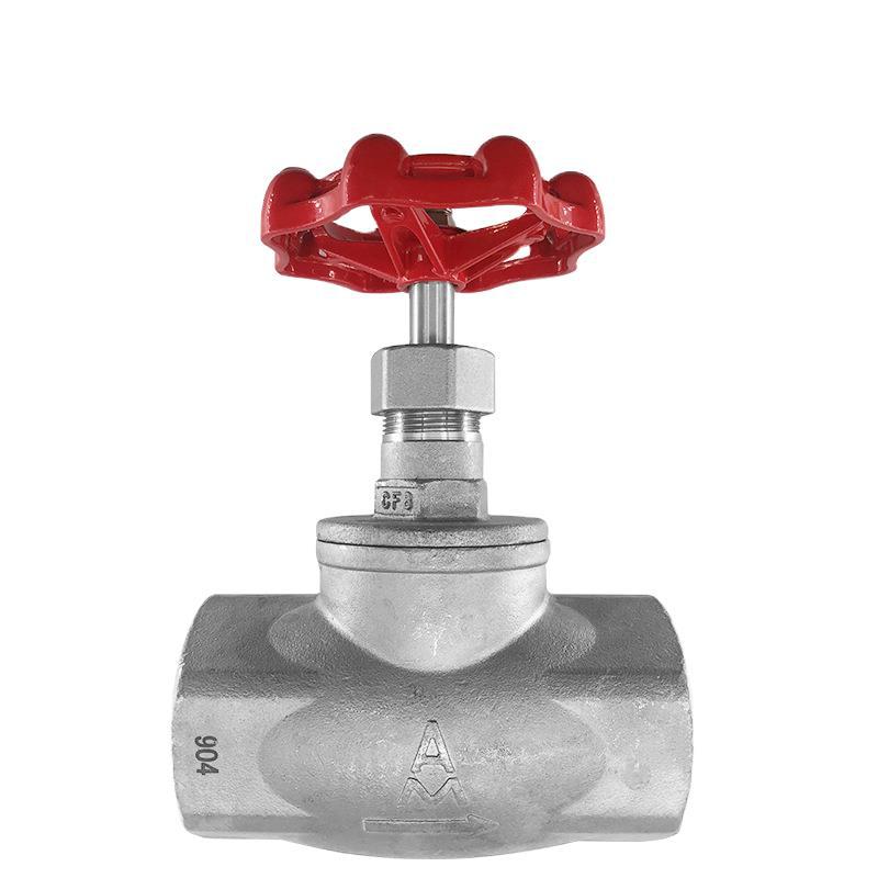 埃美柯304不锈钢截止阀水开关丝扣4分6分dn50耐高温高压螺纹dn40