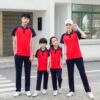 With children new pattern A Three pure cotton Mother and son motion Sweater men and women suit lovers Athletic Wear