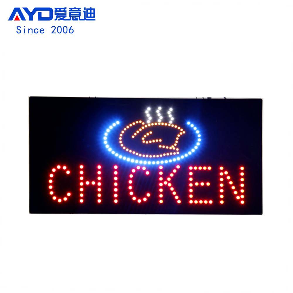 货源厂家LED广告牌高亮灯牌认证电源 LED CHICKEN SIGN 60x30cm