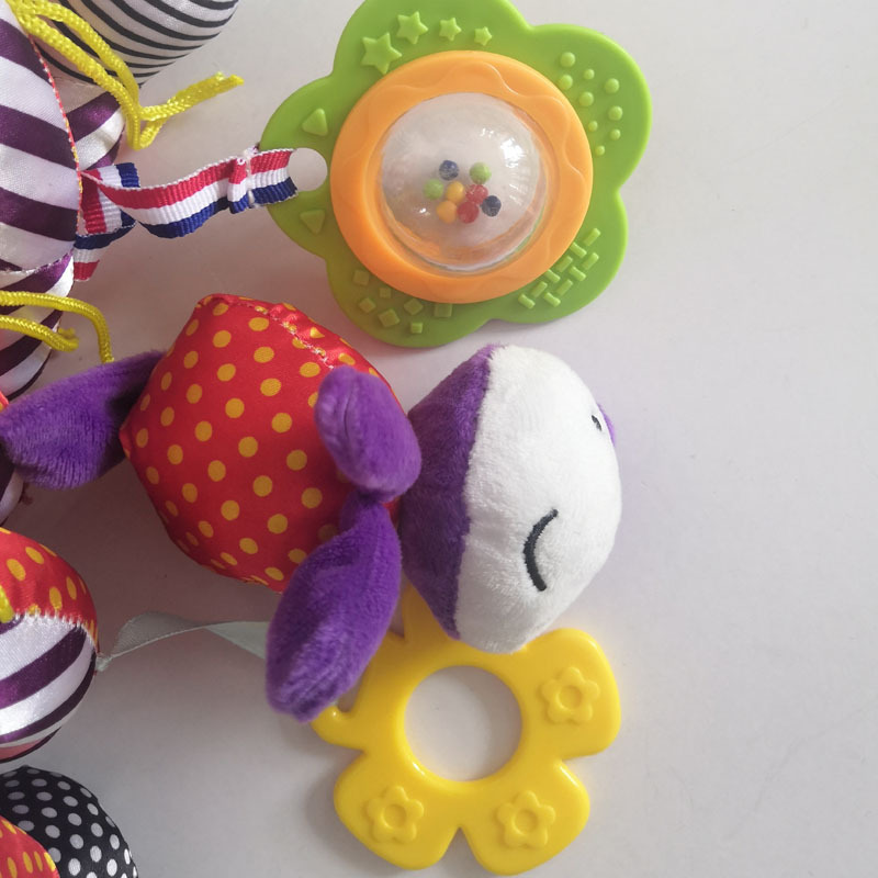 Bebé de dibujos animados de animales cama sinuoso juguete cama colgante bebé calmante juguete niños educación temprana carro teether