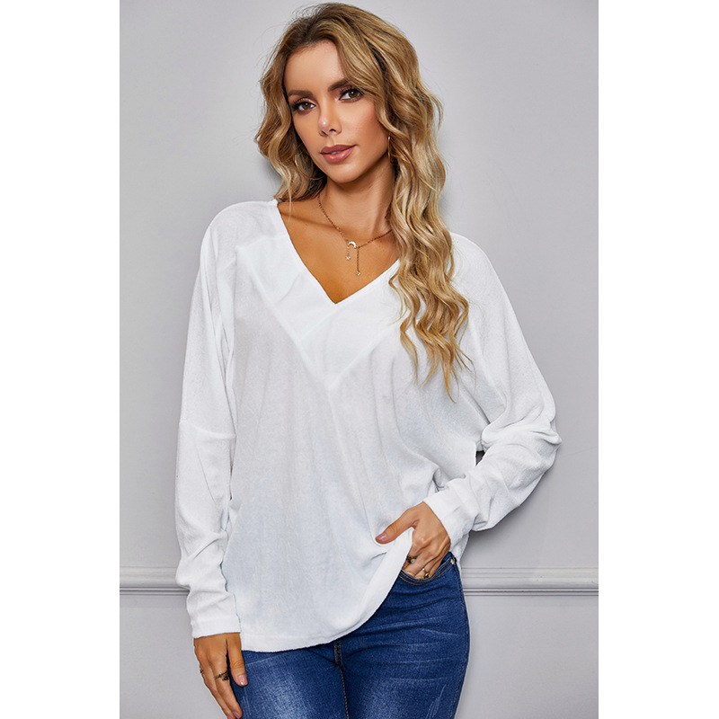 V-neck long-sleeved bottoming t-shirt NSSA25924