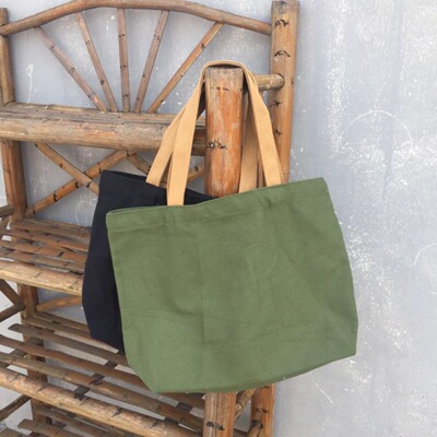 彩色16安纯棉拼色帆布手提袋定制 彩色棉布袋定制 来图可印logo