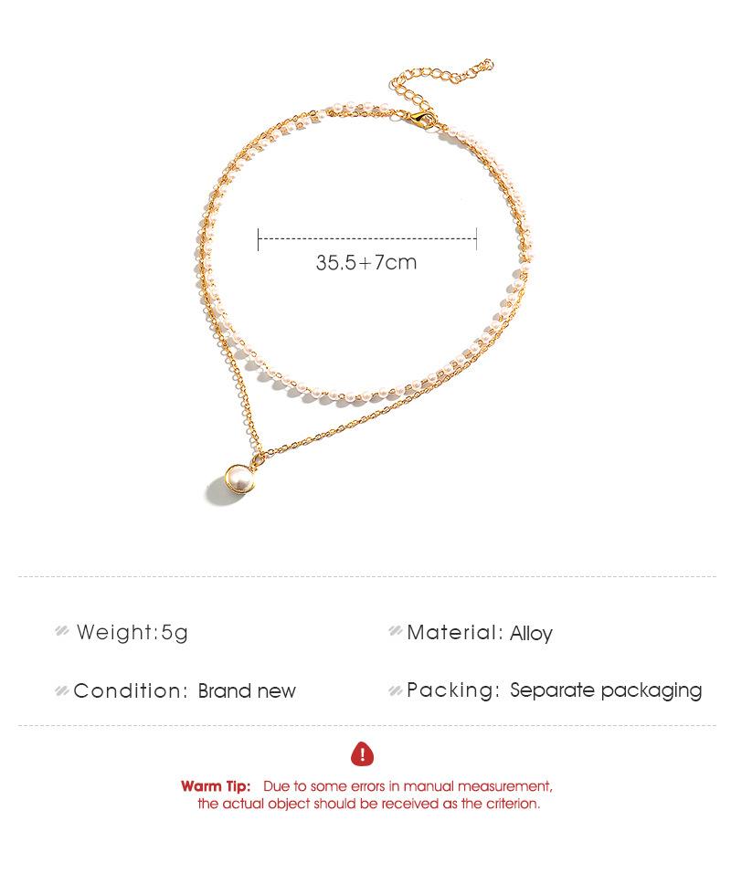 Simple Double-layer Pearl Fashion Korean Alloy Short Clavicle Chain Tide Choker Women's Necklace display picture 1