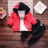 Children's set with zipper, cardigan with hood, autumn