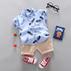 Summer thin children's cartoon shirt for early age, set, wholesale