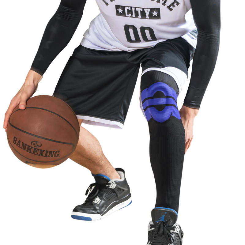 跨境运动护膝盖长针织保暖压缩护腿篮球足球护半月板髌骨护具代发