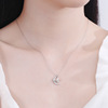 Necklace, zirconium, pendant for St. Valentine's Day, silver 925 sample, micro incrustation, diamond encrusted, Birthday gift