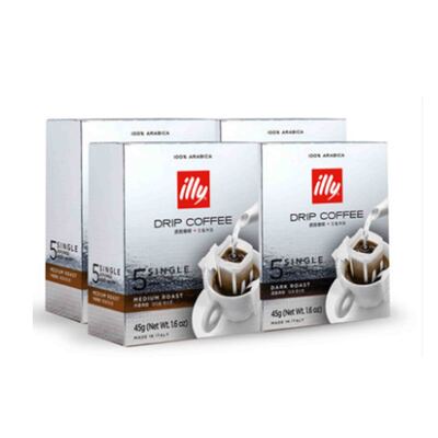 illy意利濾挂咖啡45g*5意大利進口深度濾挂式/中度濾挂式挂耳咖啡