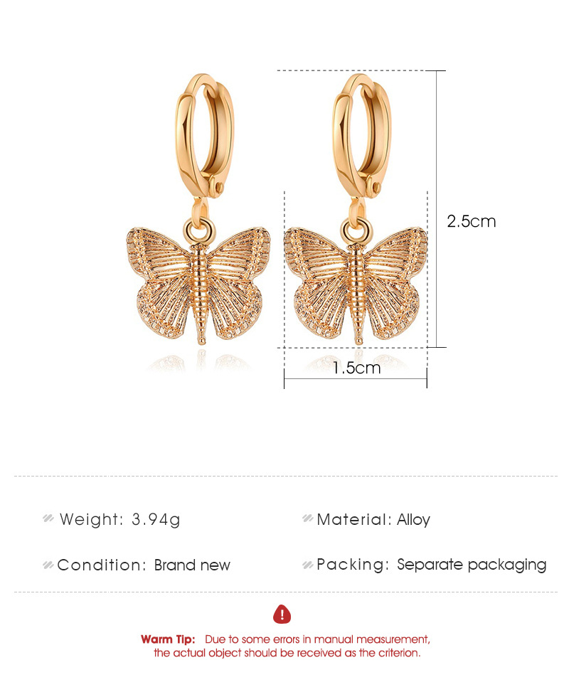 New Earrings Temperament Retro Butterfly Earrings Personality High Cold Alloy Insect Small Butterfly Earrings Wholesale Nihaojewelry display picture 1
