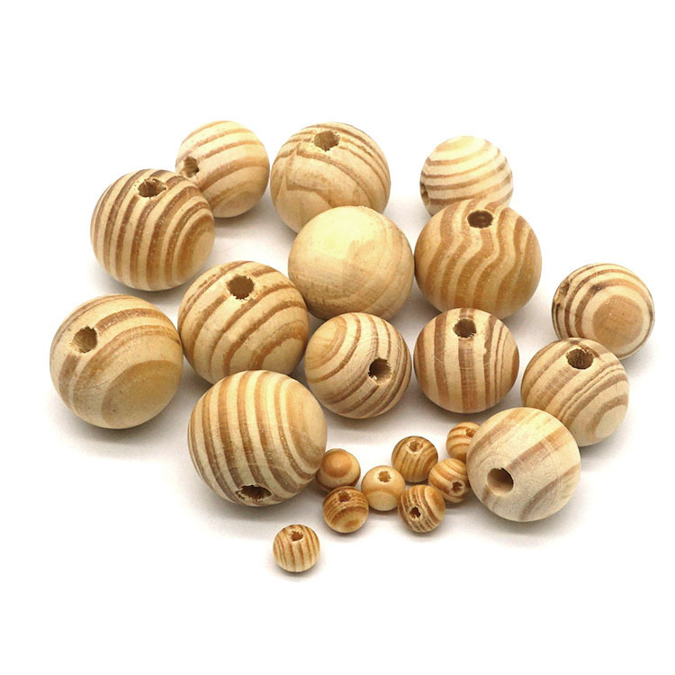 DIY Beaded Pine Beads Round Beads Oiled Log Curtain Home Accessories Car Cushion Door Curtain Dream Catcher