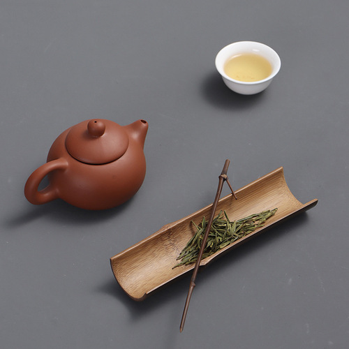 (Dropshipping) Handmade Bamboo Tea Ceremony Liujunzi Tea Three-piece Set Bamboo Tea Set Manufacturer Wholesale