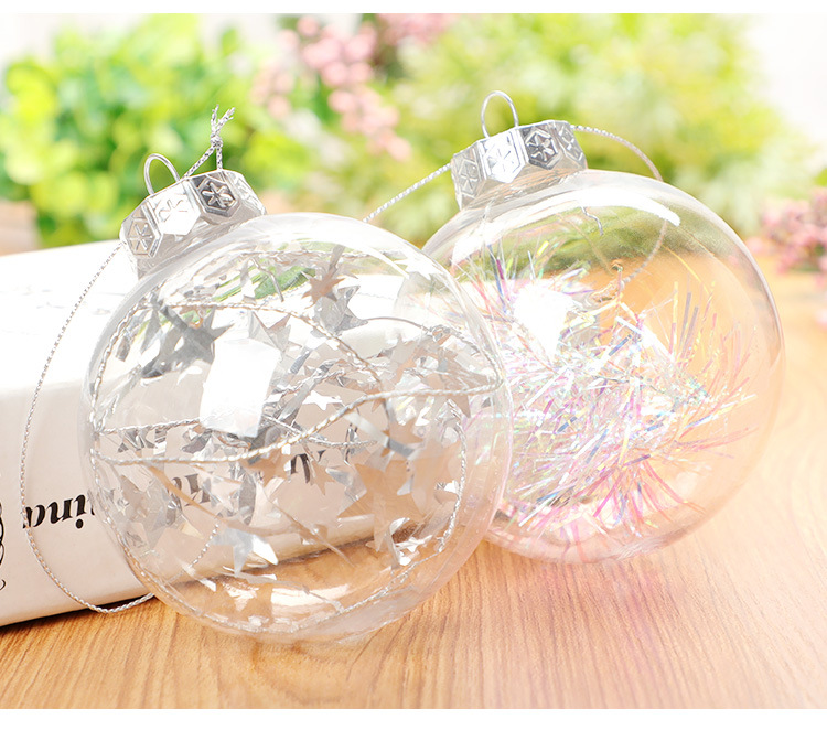 Wedding products: cross-border transparent plastic balls, hollow round balls, Christmas balls, Christmas, New Year and Spring Festival PET decorative balls with decorations detail image 5
