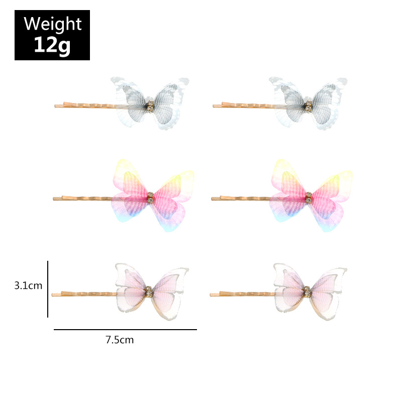 Fashion Butterfly Hairpin Side Clip Sweet Girl Hairpin Headdress Wholesale Nihaojewelry display picture 1