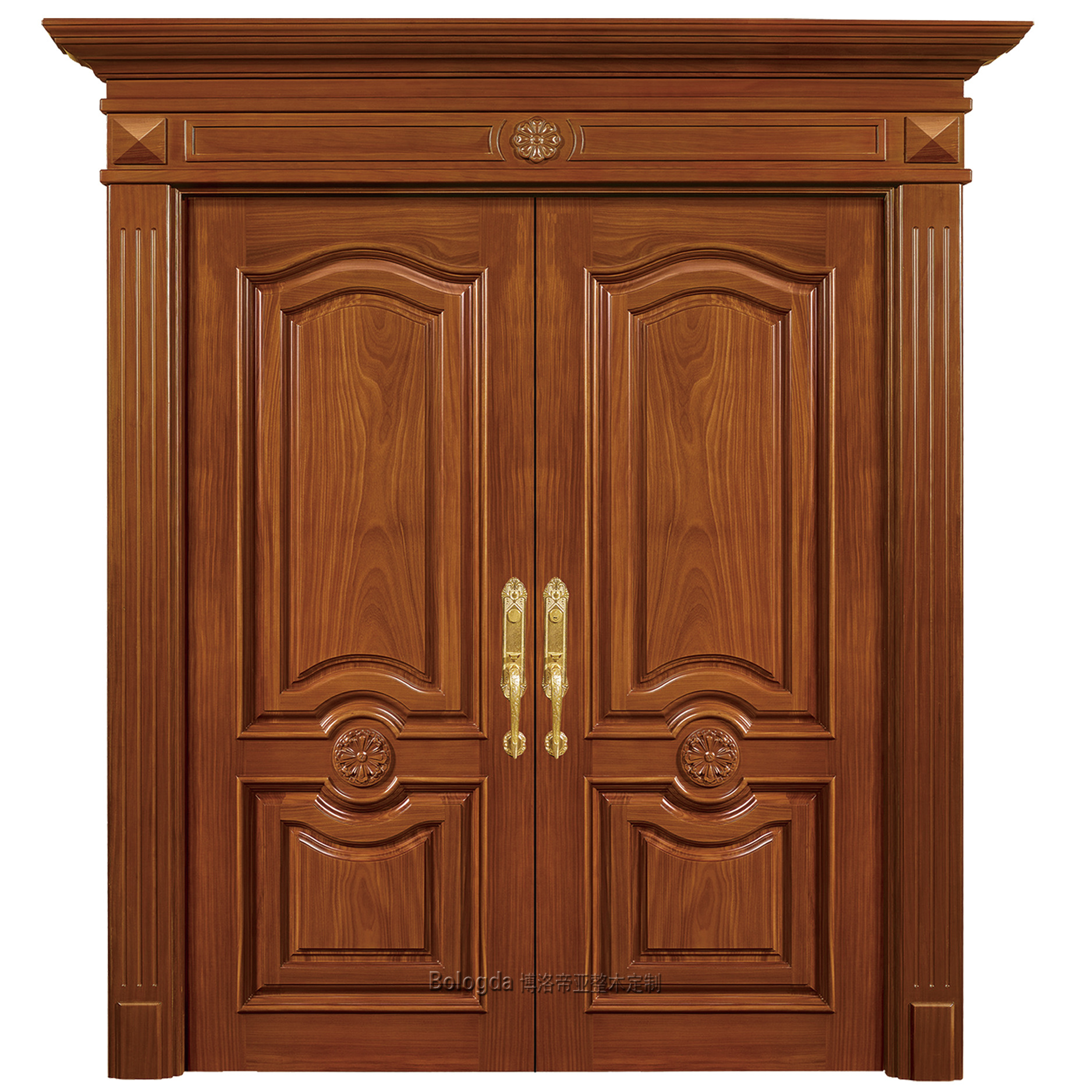 实木别墅大门图片大全,中式实木大门,别墅原木大门图片大全_文秘苑图库