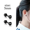 Trend black set, earrings stainless steel, European style, simple and elegant design, wholesale