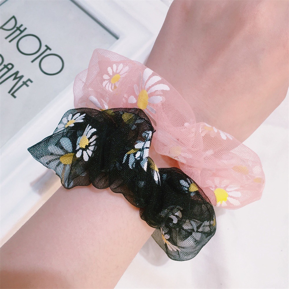 Summer Hair Ring Net Yarn Small Daisy Hair Ring Hair Rope Girl Cute Ponytail Hair Rope Hair Accessories Wholesale Nihaojewelry display picture 4