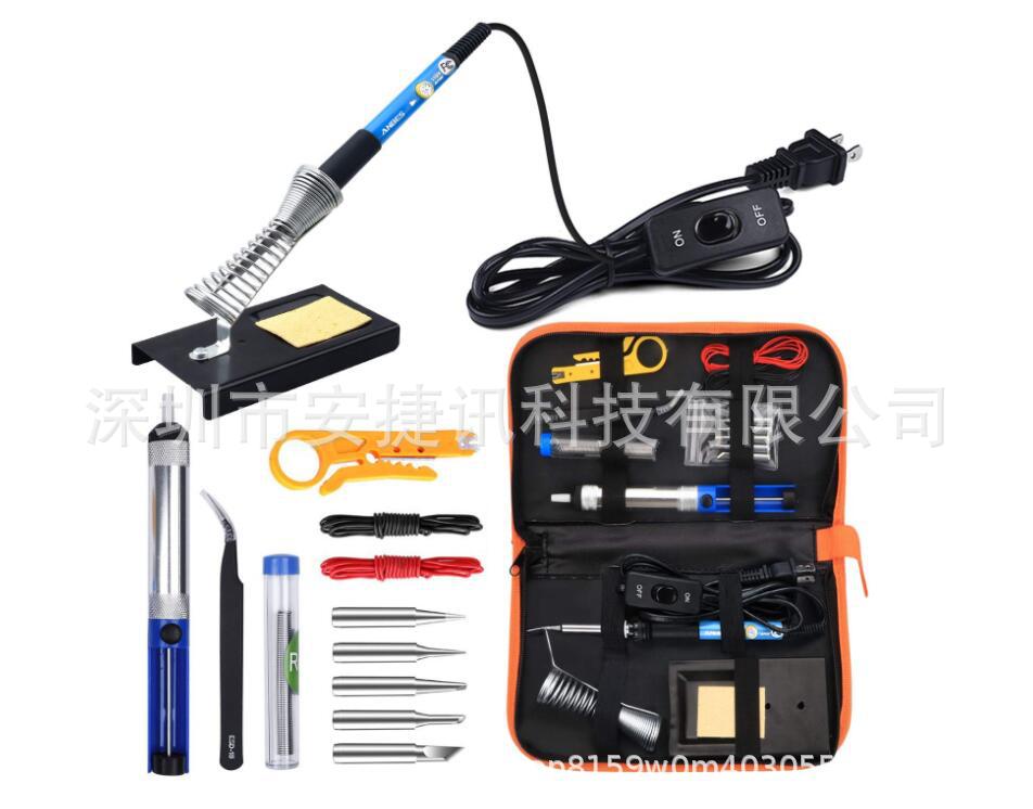 电烙铁套装110V电压 美规 直插式调温电烙铁 936可调温电烙铁套装