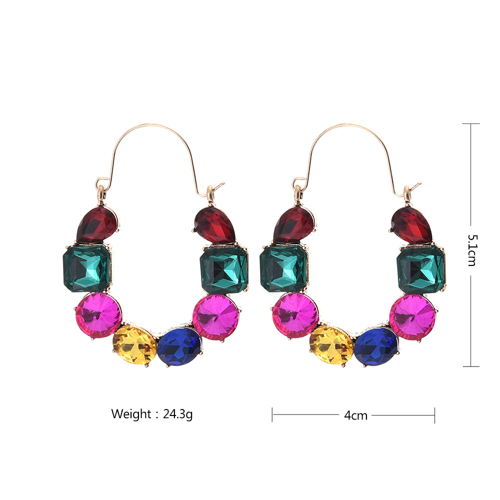 Fashion U Shape Rhinestone Plating Women's Earrings 1 Pair display picture 2