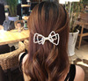 Hairgrip from pearl with bow, hairpins, hairpin, hair accessory, city style