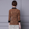 Zhili Suit Jacket Women short fall 2020 new small seven point sleeve waist slim skirt leopard print suit