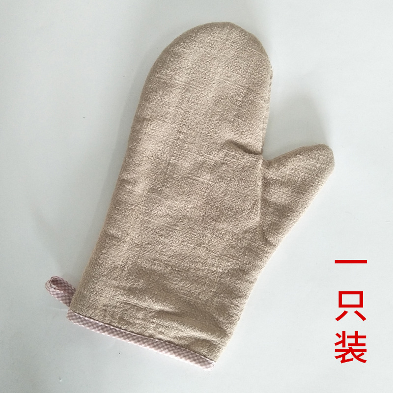 Guantes de horno de microondas-Algodón Lino-beige