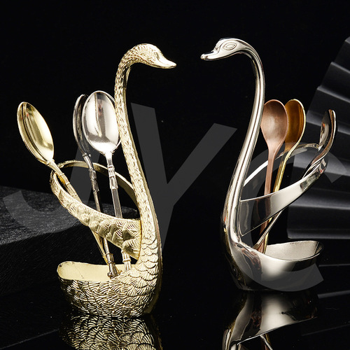 Factory Wholesale Gift Craftsmanship Home Fruit Skewers Cake Forks Creative Swan Fruit Fork Set